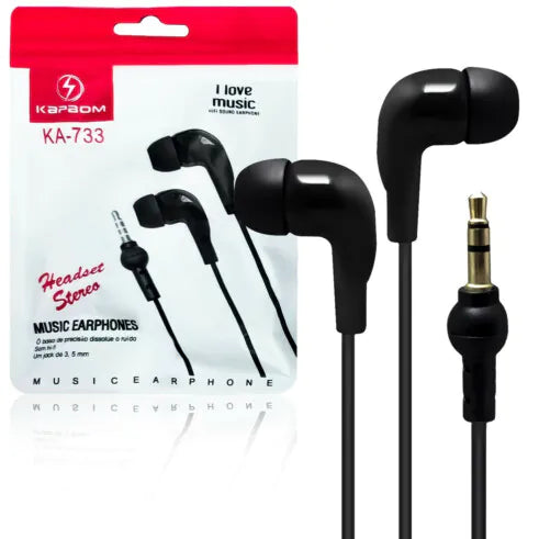 Fone de Ouvido com Microfone Colorido P2 3.5mm - KA-733