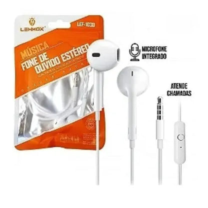 Fone de Ouvido Estéreo com Microfone Lehmox - LEF-1030