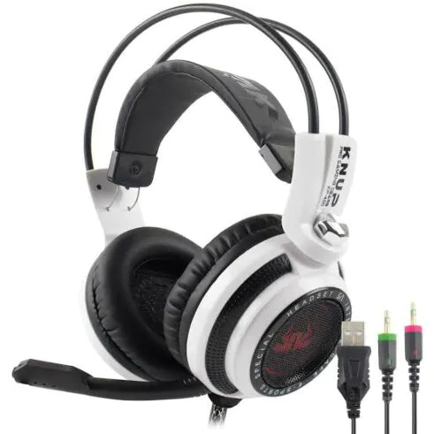 Fone De Ouvido Headset Gamer Com Microfone Branco Knup - KP-400
